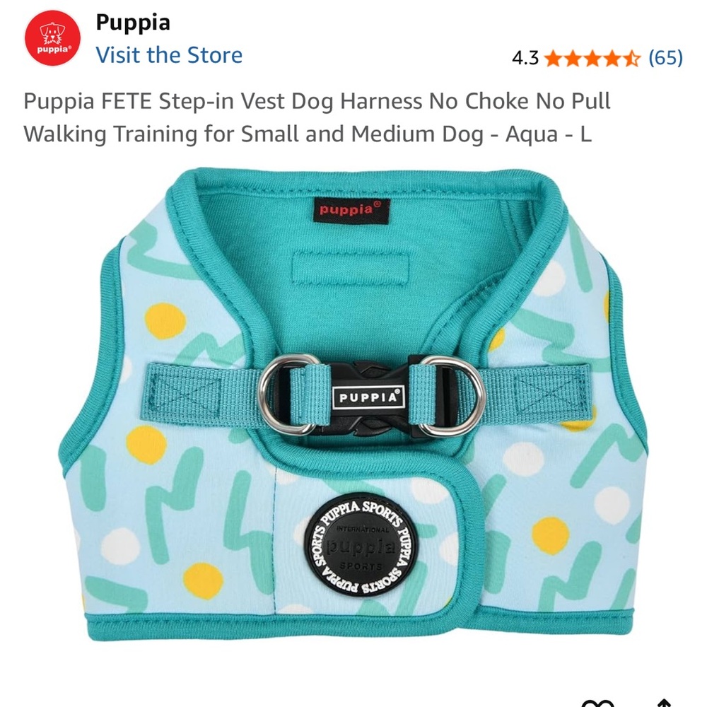 Puppia FETE Geometric Step In Dog Harness Large